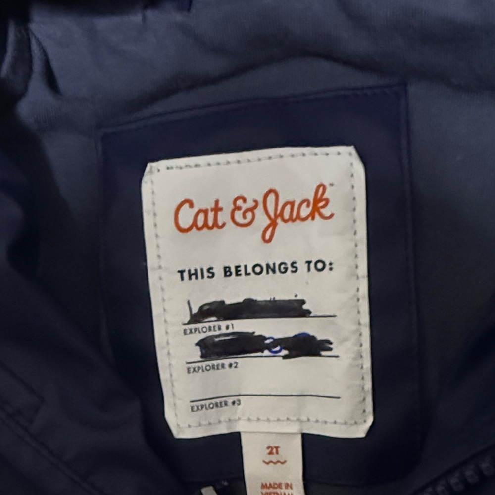 ✨ Cat & Jack Navy Blue Hooded Raincoat - Picture 2 of 5